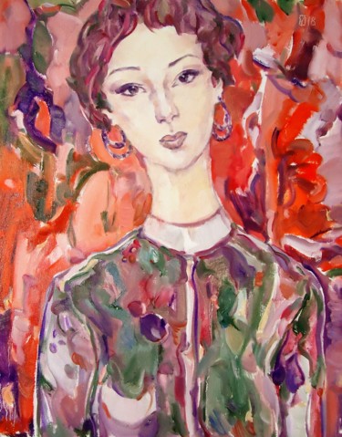 Painting titled "WOMAN 124 / ALOINA /" by Vale Ovchinnikov, Original Artwork, Oil