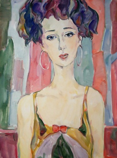 Painting titled "WOMAN 123 / EVDOKIA…" by Vale Ovchinnikov, Original Artwork, Oil