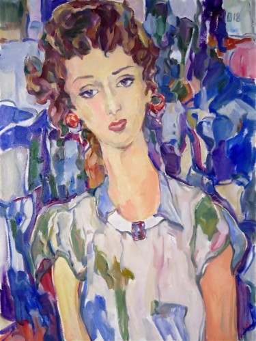 Painting titled "WOMAN 138 / EASNI /" by Vale Ovchinnikov, Original Artwork, Oil