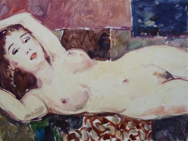 Painting titled "ODALISQUE 91" by Vale Ovchinnikov, Original Artwork, Oil