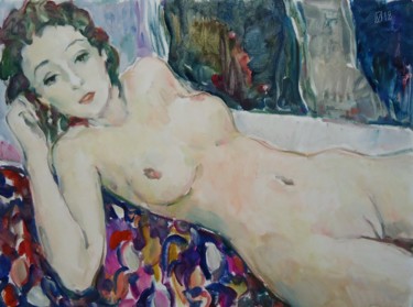 Painting titled "ODALISQUE 93" by Vale Ovchinnikov, Original Artwork, Oil