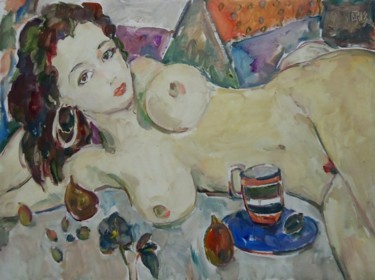 Painting titled "ODALISQUE 95" by Vale Ovchinnikov, Original Artwork, Oil
