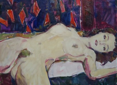 Painting titled "ODALISQUE 103" by Vale Ovchinnikov, Original Artwork, Oil