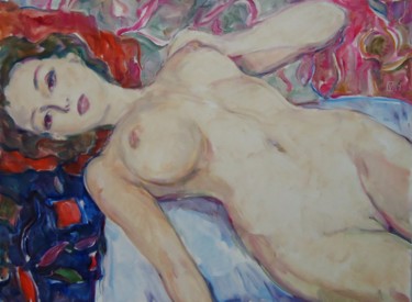 Painting titled "ODALISQUE 105" by Vale Ovchinnikov, Original Artwork, Oil