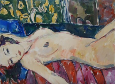 Painting titled "ODALISQUE 108" by Vale Ovchinnikov, Original Artwork, Oil