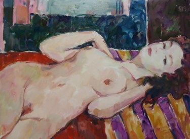 Painting titled "ODALISQUE 107" by Vale Ovchinnikov, Original Artwork, Oil