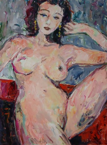 Painting titled "ODALISQUE 121" by Vale Ovchinnikov, Original Artwork, Oil
