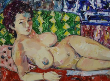 Painting titled "ODALISQUE 130" by Vale Ovchinnikov, Original Artwork, Oil