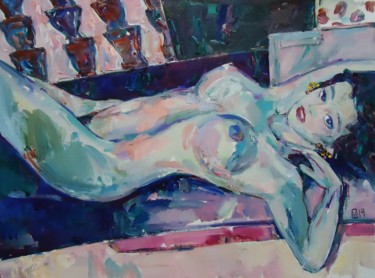 Painting titled "ODALISQUE 129" by Vale Ovchinnikov, Original Artwork, Oil