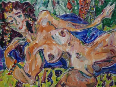 Painting titled "ODALISQUE 137" by Vale Ovchinnikov, Original Artwork, Oil
