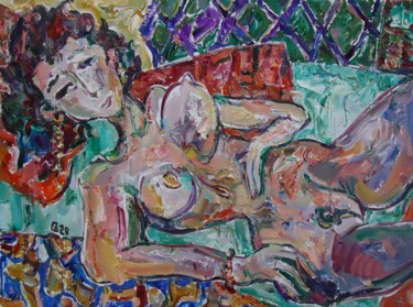 Painting titled "odalisque 134" by Vale Ovchinnikov, Original Artwork, Oil