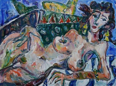 Painting titled "ODALISQUE 143" by Vale Ovchinnikov, Original Artwork, Oil
