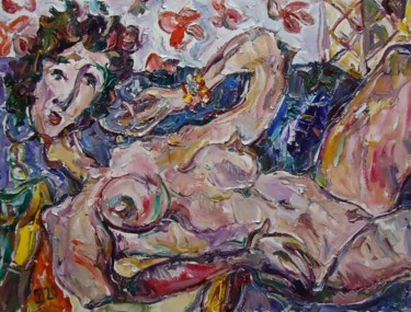 Painting titled "ODALISQUE 150" by Vale Ovchinnikov, Original Artwork, Oil