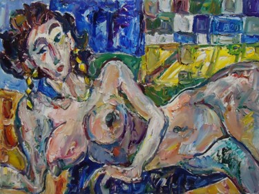 Painting titled "ODALISQUE 168" by Vale Ovchinnikov, Original Artwork, Oil