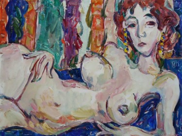 Painting titled "ODALISQUE 171" by Vale Ovchinnikov, Original Artwork, Oil