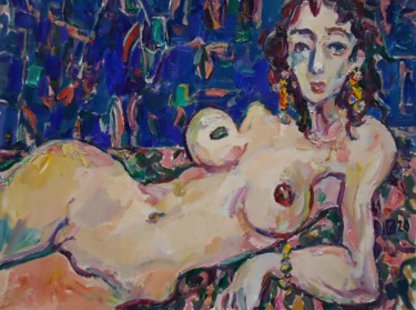 Painting titled "ODALISQUE 173" by Vale Ovchinnikov, Original Artwork, Oil