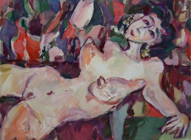 Painting titled "ODALISQUE 172" by Vale Ovchinnikov, Original Artwork, Oil