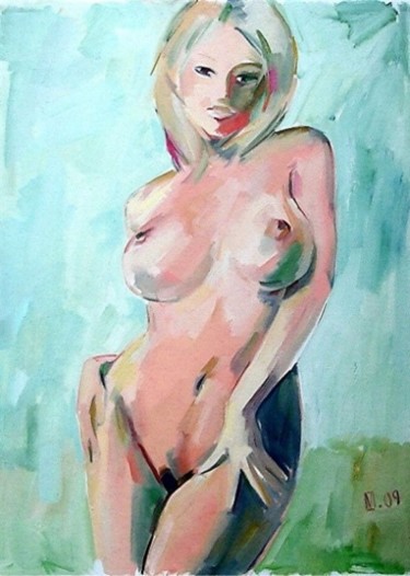 Painting titled "BATHER 7" by Vale Ovchinnikov, Original Artwork, Oil