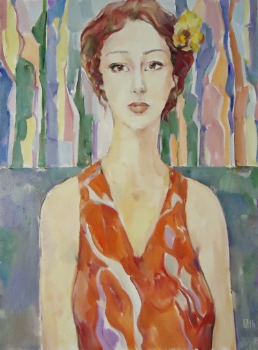 Painting titled "WOMAN 40 / CAROL /" by Vale Ovchinnikov, Original Artwork, Oil
