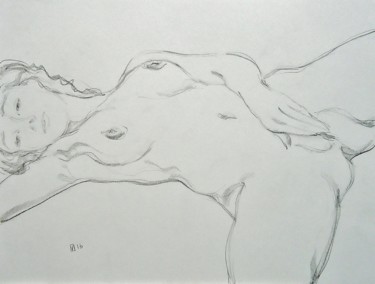 Drawing titled "NUDE STUDY 255" by Vale Ovchinnikov, Original Artwork, Pencil
