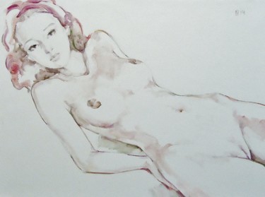 Painting titled "ODALISQUE 58 STUDY.…" by Vale Ovchinnikov, Original Artwork, Oil