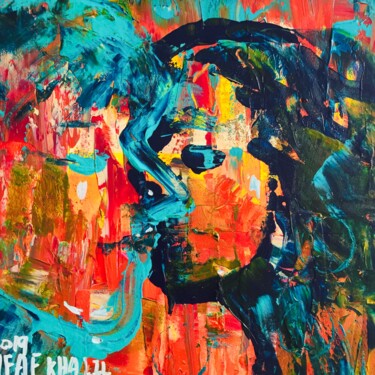 Painting titled "Let me Kiss you" by Afaf Khalil, Original Artwork, Acrylic