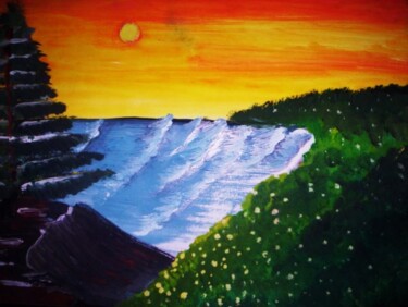 제목이 "A pure island"인 미술작품 Afaf Khalil로, 원작, 기름
