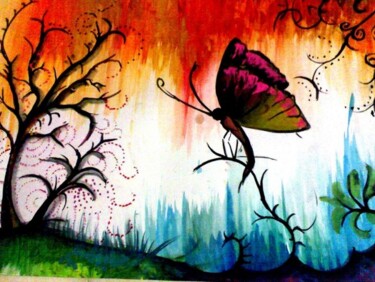 Painting titled "Butterfly" by Afaf Khalil, Original Artwork, Other