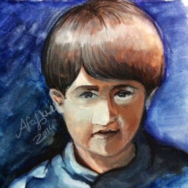 Painting titled "The innocent" by Afaf Khalil, Original Artwork, Watercolor