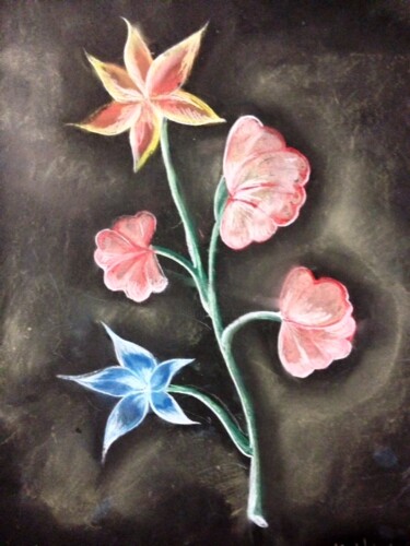 Drawing titled "Variety of Flowers…" by Afaf Khalil, Original Artwork, Pastel