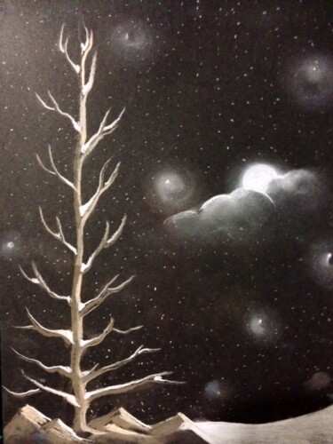 Drawing titled "Moonlight" by Afaf Khalil, Original Artwork, Pastel