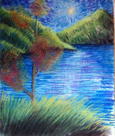 Drawing titled "Dimensions of Nature" by Afaf Khalil, Original Artwork, Pastel