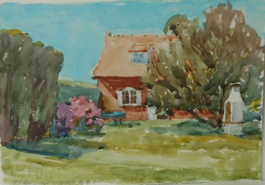Peinture intitulée "51.  La maison du p…" par Alexandra Afanassieva, Œuvre d'art originale