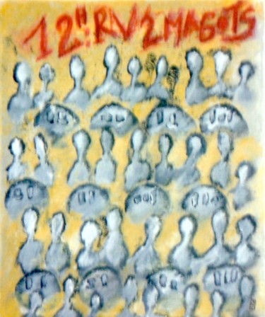 Peinture intitulée "12h rendez-vous aux…" par Anne Faucher, Œuvre d'art originale, Acrylique