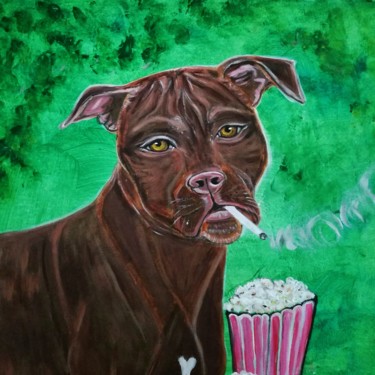Mr. PITT Painting titled "Mr. PITT" by Elle Sun, Original Art, Acrylic Mounted on Stretcher frame