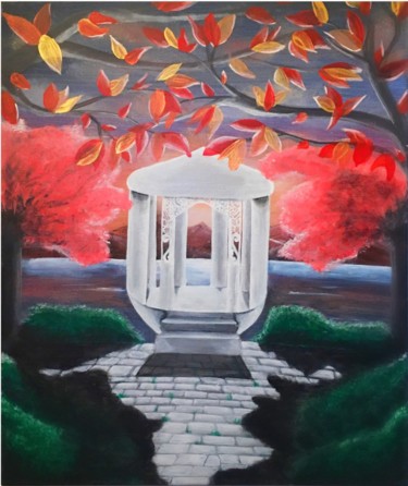 Painting titled "way to happiness by…" by Affaf Asif, Original Artwork, Acrylic