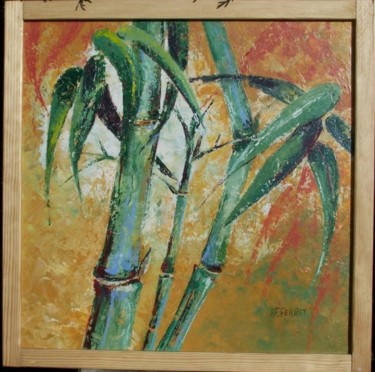 Peinture intitulée "bambou" par Anne-Frédérique Ferret, Œuvre d'art originale, Huile