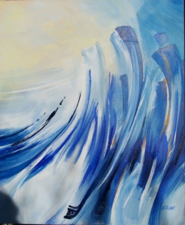 Peinture intitulée "debout dans la temp…" par Anne-Frédérique Ferret, Œuvre d'art originale, Huile