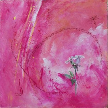 Peinture intitulée "...Rose, Bien-Aimée…" par Anne-Frédérique Ferret, Œuvre d'art originale, Huile