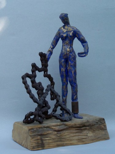 Sculpture intitulée "...maîtrise..  aïe!" par Anne-Frédérique Ferret, Œuvre d'art originale, Techniques mixtes