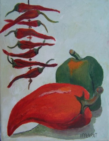 Painting titled "fruits du soleil" by Anne-Frédérique Ferret, Original Artwork, Oil