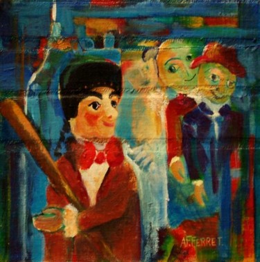 Peinture intitulée "Guignol et ses amis…" par Anne-Frédérique Ferret, Œuvre d'art originale, Huile