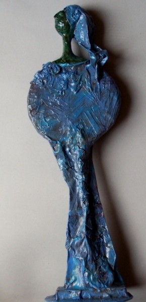 Sculpture intitulée "Trophée... Terre-bl…" par Anne-Frédérique Ferret, Œuvre d'art originale, Papier