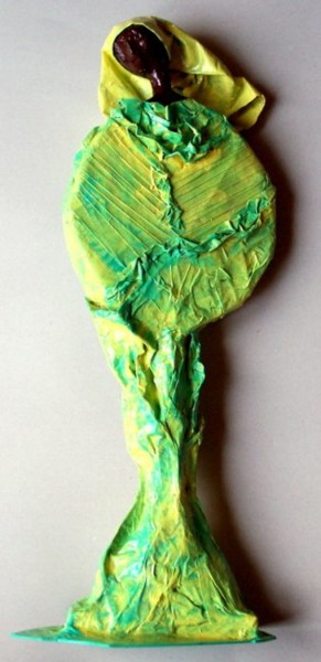 Sculpture intitulée "Verte, ma terre!" par Anne-Frédérique Ferret, Œuvre d'art originale, Techniques mixtes