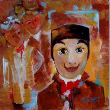 Painting titled "Guignol... oui, mai…" by Anne-Frédérique Ferret, Original Artwork