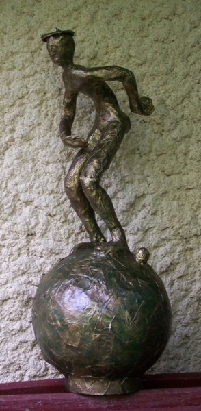 Sculpture intitulée "Joueur..." par Anne-Frédérique Ferret, Œuvre d'art originale, Papier