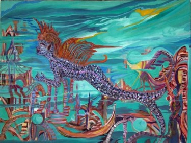 Painting titled "The mermaid butterf…" by Ffmendoza, Original Artwork
