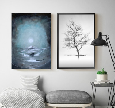 Peinture intitulée "Moonlight" par Kumi Muttu, Œuvre d'art originale, Acrylique
