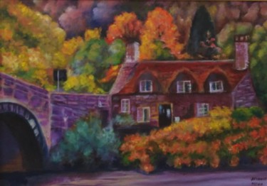 Painting titled "At home" by Afionis Olivia, Original Artwork, Oil
