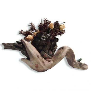 Sculpture intitulée "Vase Nid" par A Flots Perdus, Œuvre d'art originale, Bois